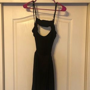 Open back black dress
